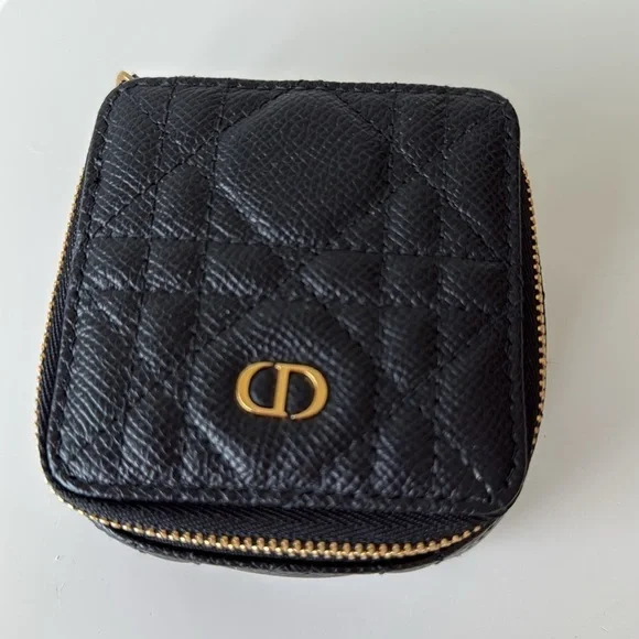 DIOR BLACK LEATHER ZIPPER BOX - Picture 5 of 9